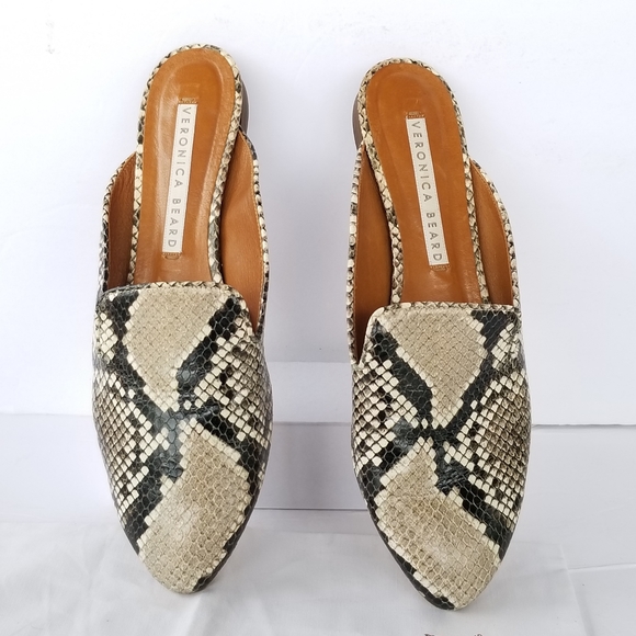 Veronica Beard python embossed leather mules - Picture 2 of 16